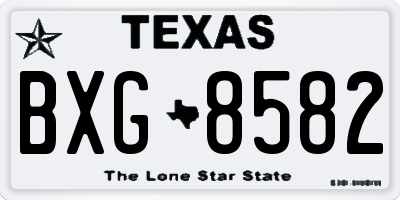 TX license plate BXG8582
