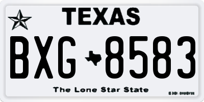 TX license plate BXG8583