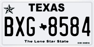 TX license plate BXG8584