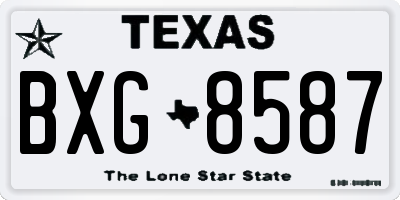 TX license plate BXG8587