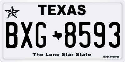 TX license plate BXG8593