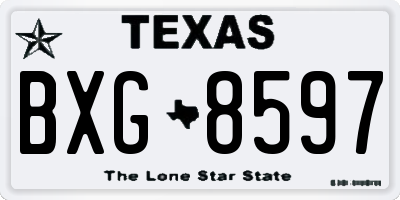 TX license plate BXG8597