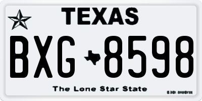 TX license plate BXG8598
