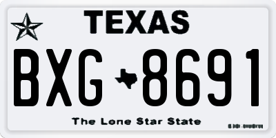 TX license plate BXG8691