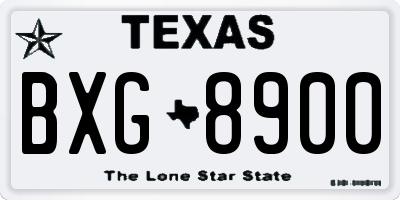 TX license plate BXG8900