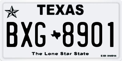 TX license plate BXG8901