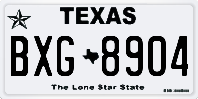 TX license plate BXG8904