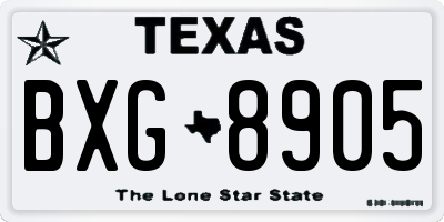 TX license plate BXG8905