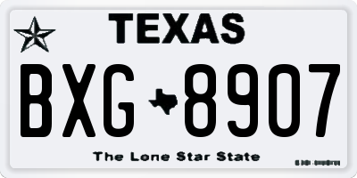 TX license plate BXG8907