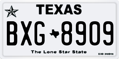 TX license plate BXG8909