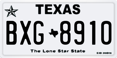 TX license plate BXG8910