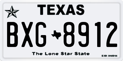 TX license plate BXG8912