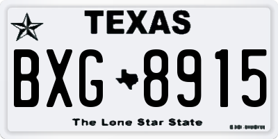 TX license plate BXG8915