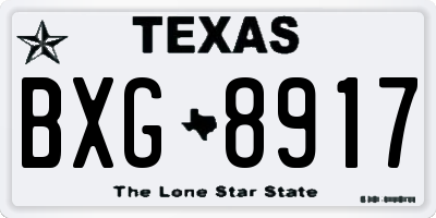TX license plate BXG8917