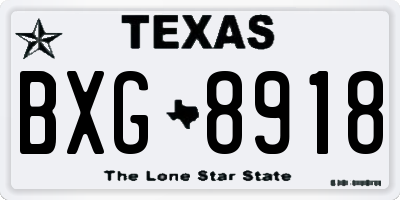 TX license plate BXG8918