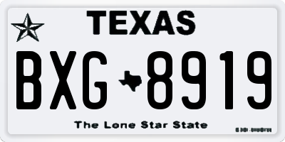 TX license plate BXG8919