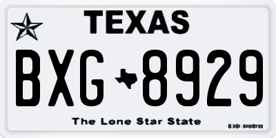 TX license plate BXG8929