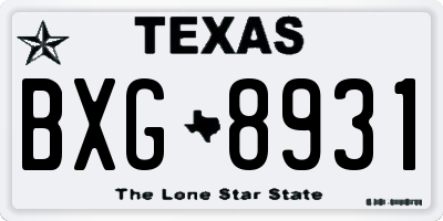TX license plate BXG8931