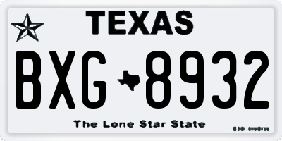 TX license plate BXG8932