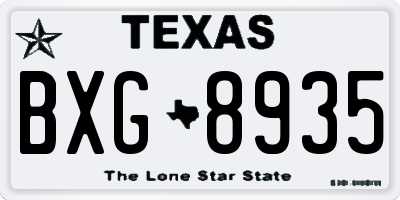 TX license plate BXG8935