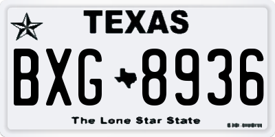 TX license plate BXG8936