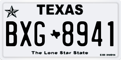 TX license plate BXG8941