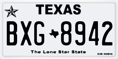 TX license plate BXG8942