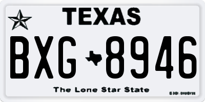 TX license plate BXG8946