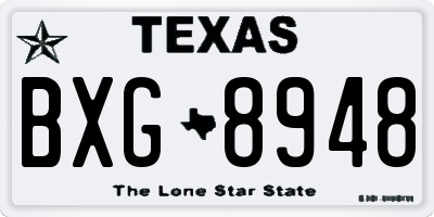 TX license plate BXG8948