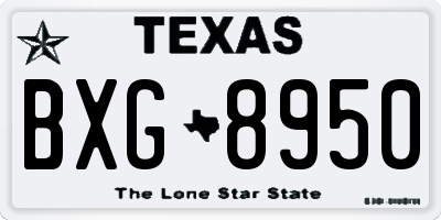 TX license plate BXG8950