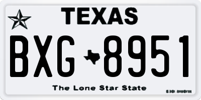 TX license plate BXG8951