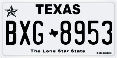 TX license plate BXG8953