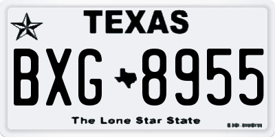TX license plate BXG8955
