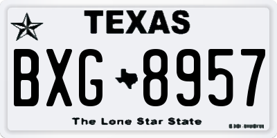TX license plate BXG8957