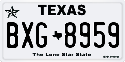TX license plate BXG8959