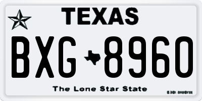 TX license plate BXG8960