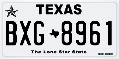 TX license plate BXG8961