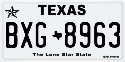 TX license plate BXG8963