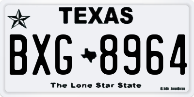 TX license plate BXG8964