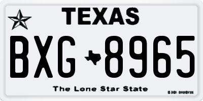 TX license plate BXG8965
