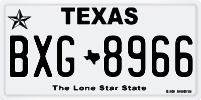 TX license plate BXG8966