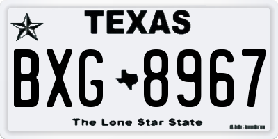 TX license plate BXG8967
