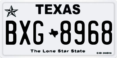 TX license plate BXG8968