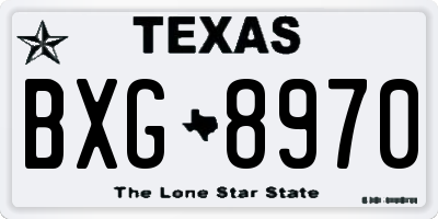TX license plate BXG8970