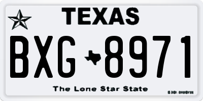 TX license plate BXG8971