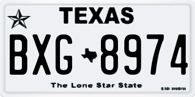TX license plate BXG8974