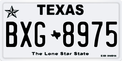 TX license plate BXG8975
