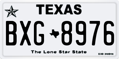 TX license plate BXG8976