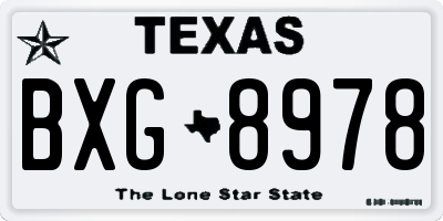 TX license plate BXG8978