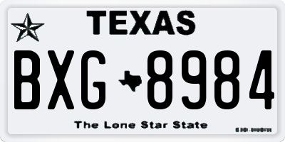 TX license plate BXG8984
